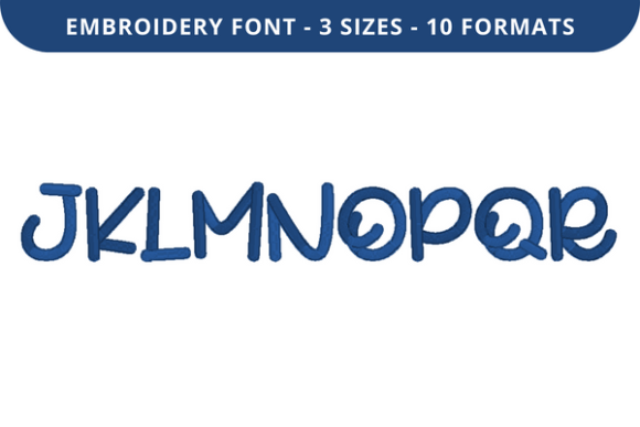 Buzzlova Font J to R for Holiday Embroidery