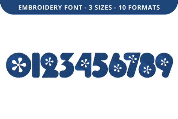 Daisy Font 0 to 9 for Embroidery Projects