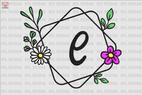 Flower Daisy Font E: A Versatile Embroidery Design for Creative Sellers