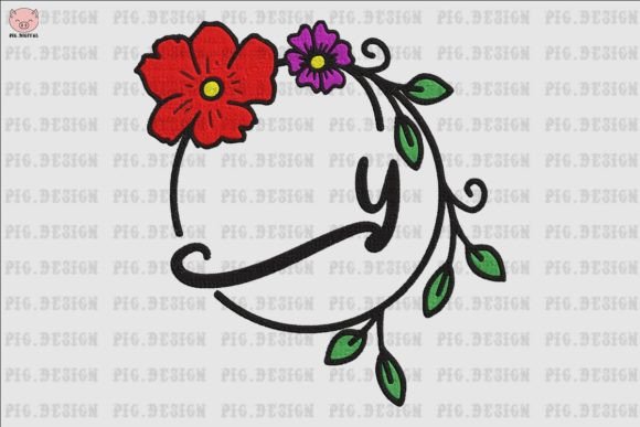 Flower Font Y Embroidery Design Review for Apparel Projects