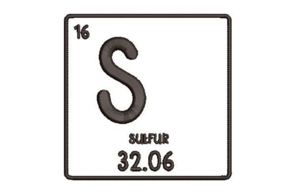 Periodic Table Alphabet Letter S: A Science-Inspired Embroidery Design