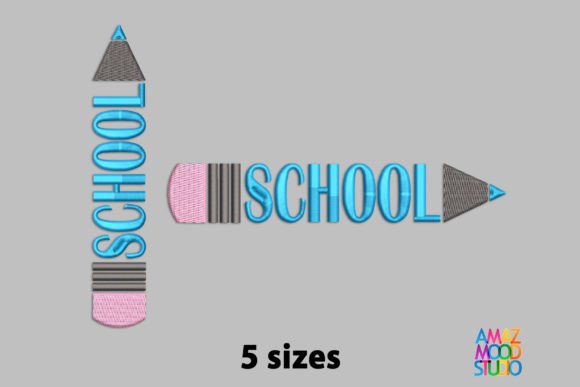 School Pencil Embroidery Design